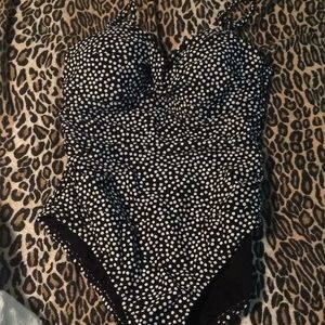 Polka dot swimming suit